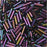 Miyuki Bugle Tube Beads, Cylinder Size #2 6x1.5mm, Purple Iris (17 Grams)