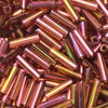Miyuki Bugle Tube Beads, Cylinder Size #2 6x1.5mm, Dark Topaz Rainbow Gold (17 Grams)