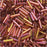 Miyuki Bugle Tube Beads, Cylinder Size #2 6x1.5mm, Dark Topaz Rainbow Gold (17 Grams)