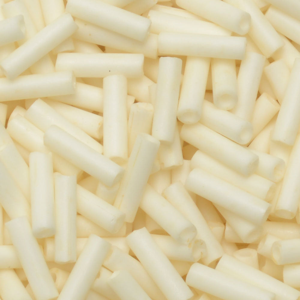 Miyuki Bugle Tube Beads, Cylinder Size #2 6x1.5mm, Matte Opaque Cream (17 Grams)