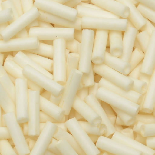 Miyuki Bugle Tube Beads, Cylinder Size #2 6x1.5mm, Matte Opaque Cream (17 Grams)