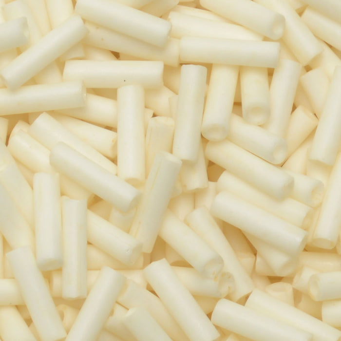 Miyuki Bugle Tube Beads, Cylinder Size #2 6x1.5mm, Matte Opaque Cream (17 Grams)