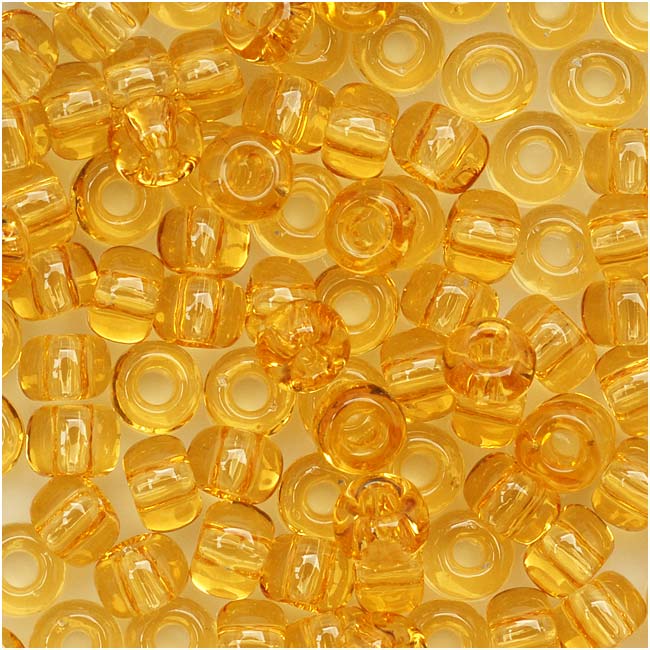 Toho Round Seed Beads 6/0 2 'Transparent Lt Topaz' 8 Gram Tube