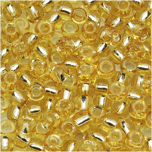 Toho Round Seed Beads 6/0 #22 'Silver Lined Light Topaz' 8g