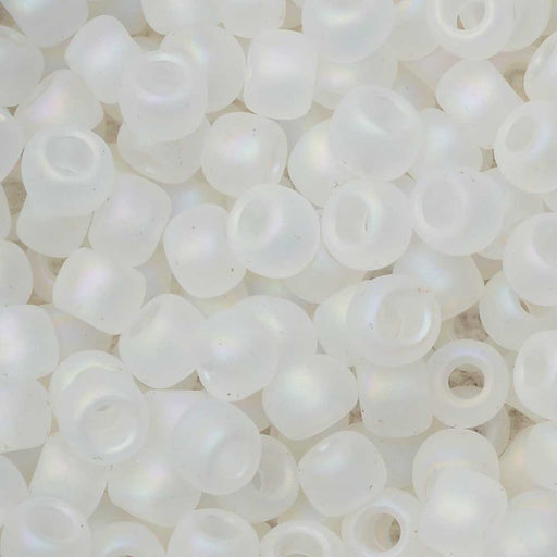 Toho Seed Beads, Round 6/0 #161F 'Transparent Rainbow Frosted Crystal' (8 Grams)