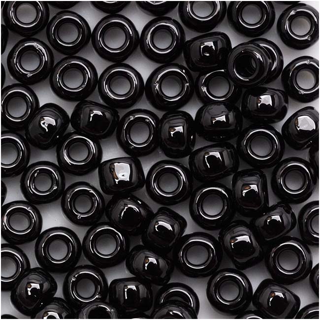 Toho Round Seed Beads 6/0 49 'Opaque Jet' 8 Gram Tube