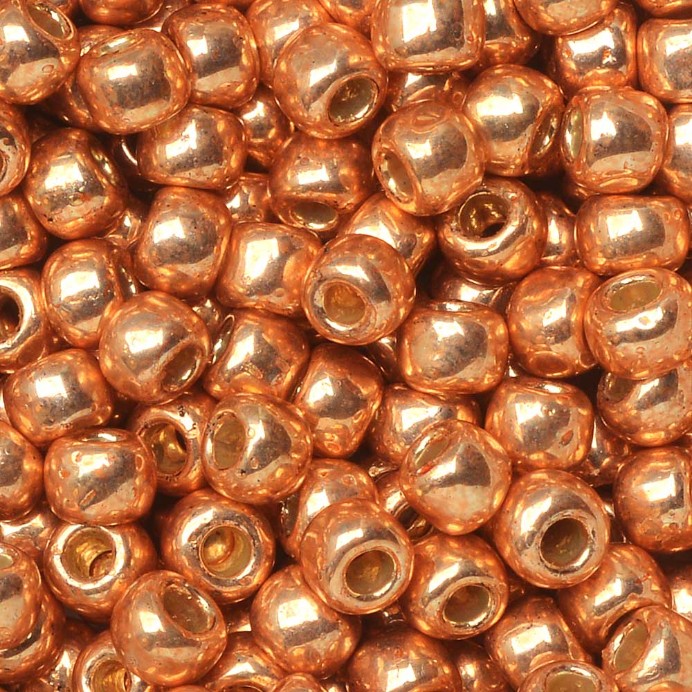 Toho Seed Beads, Round 6/0 #PF551 'Permanent Finish Galvanized Rose Gold' (8 Grams)