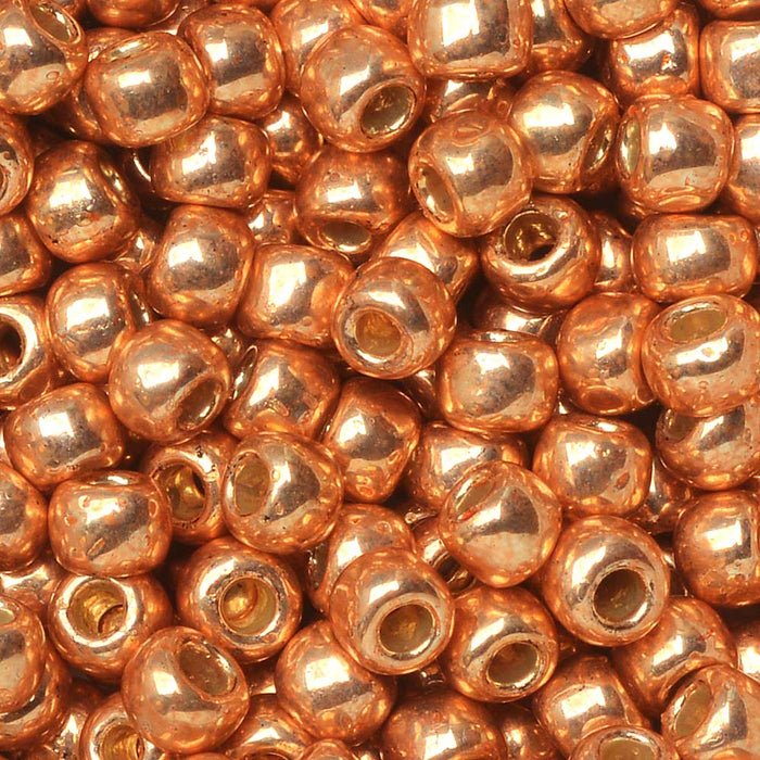 Toho Seed Beads, Round 6/0 #PF551 'Permanent Finish Galvanized Rose Gold' (8 Grams)