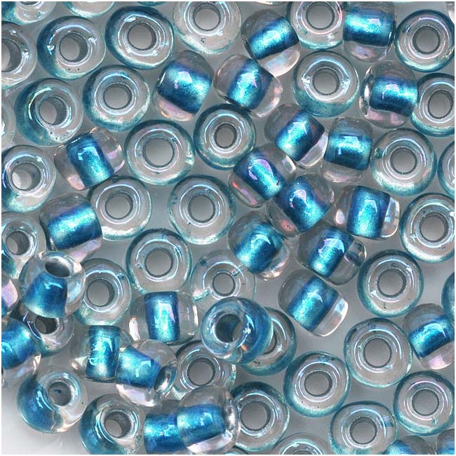 Toho Round Seed Beads 6/0 263 'Rainbow Crystal/Light Capri' 8 Gram Tube