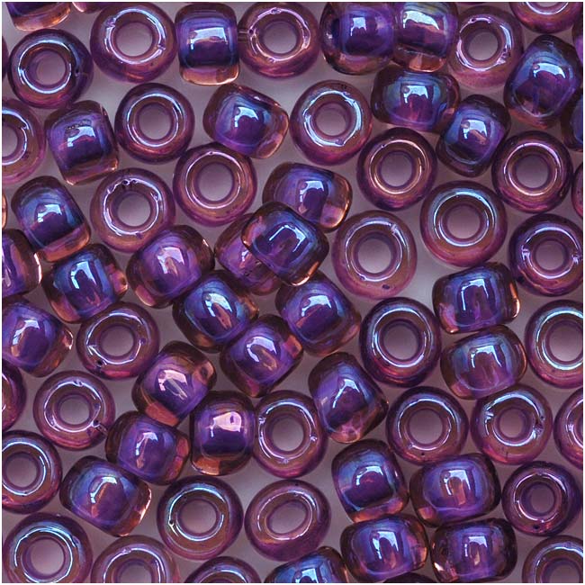 Toho Round Seed Beads 6/0 928 'Rainbow Rosaline/Opaque Purple Lined' 8 Gram Tube