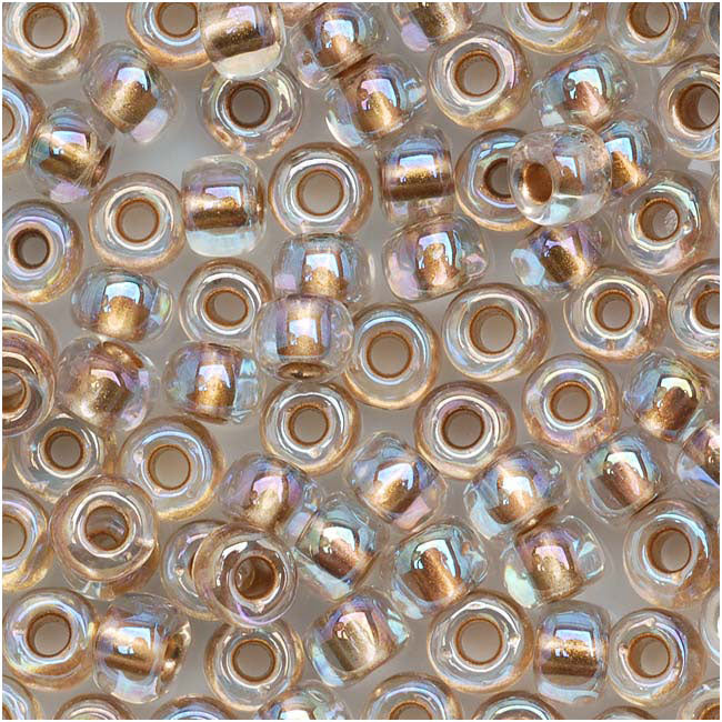 Toho Round Seed Beads 6/0 #994 'Gold Lined Rainbow Crystal' 8 Gram Tube