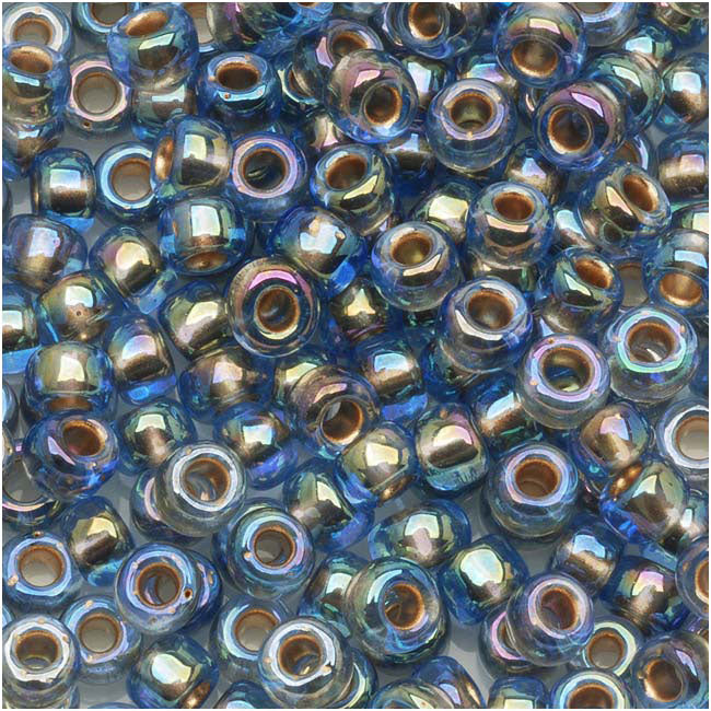 Toho Round Seed Beads 6/0 #997 Gold Lined Rainbow Light Sapphire 8g