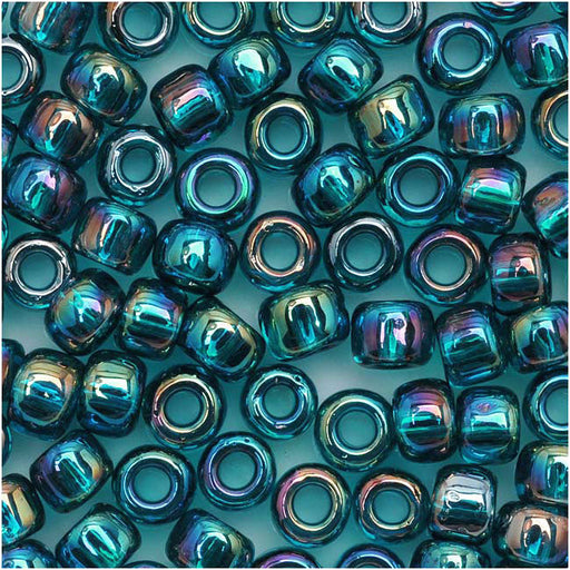 Toho Round Seed Beads 6/0 167BD 'Transparent Rainbow Teal' 8 Gram Tube