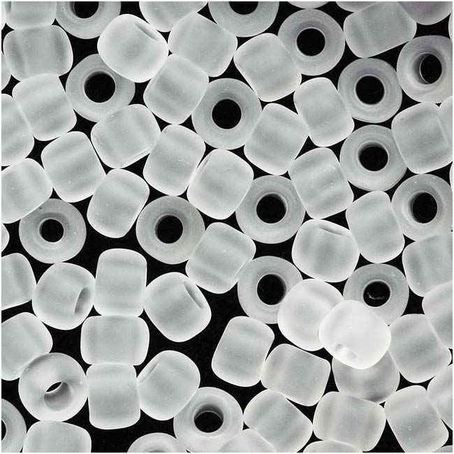 Toho Round Seed Beads 6/0 1F 'Transparent Frosted Crystal' 8 Gram Tube