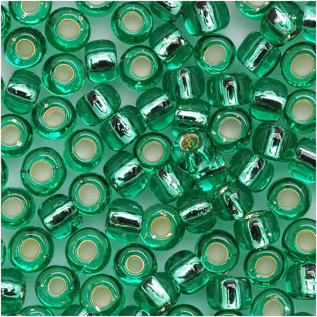 Toho Round Seed Beads 6/0 24B 'Silver Lined Dark Peridot' 8 Gram Tube