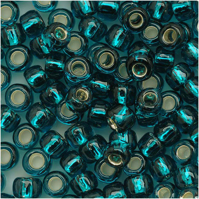 Toho Round Seed Beads 6/0 #27BD 'Silver Lined Teal' 8 Gram Tube