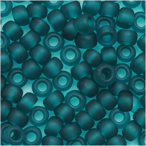 Toho Round Seed Beads 6/0 7BDF 'Transparent Frosted Teal' 8 Gram Tube