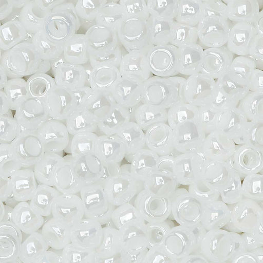 Toho Seed Beads, Round 8/0 #121 'Opaque Lustered White' (8 Grams)