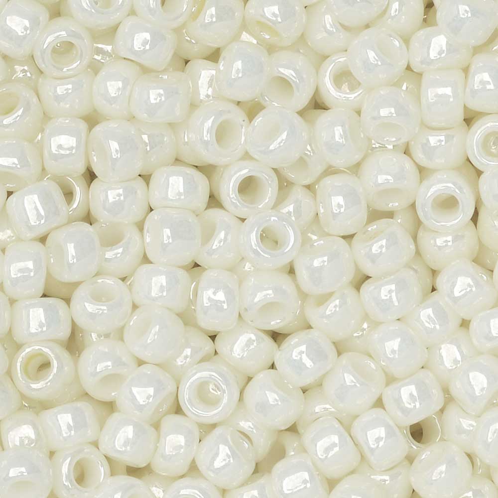 Toho Seed Beads, Round 8/0 #122 'Opaque Lustered Navajo White' (8 Grams)