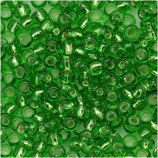 Toho Round Seed Beads 8/0 27 'Silver Lined Peridot' 8 Gram Tube