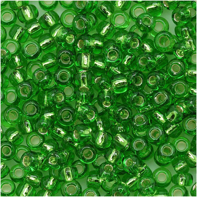 Toho Round Seed Beads 8/0 27 'Silver Lined Peridot' 8 Gram Tube