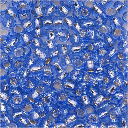 Toho Round Seed Beads 8/0 33 Silver Lined Lt Sapphire 8 Gram Tube