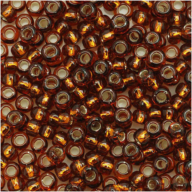 Toho Round Seed Beads 8/0 34 'Silver Lined Smoky Topaz' 8 Gram Tube