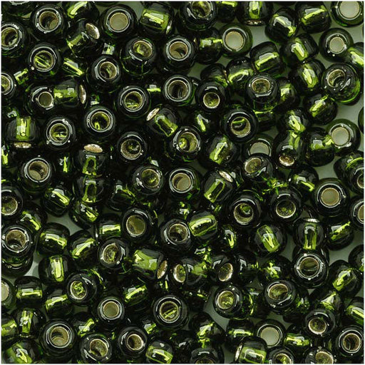 Toho Round Seed Beads 8/0 37 'Silver Lined Olivine' 8 Gram Tube