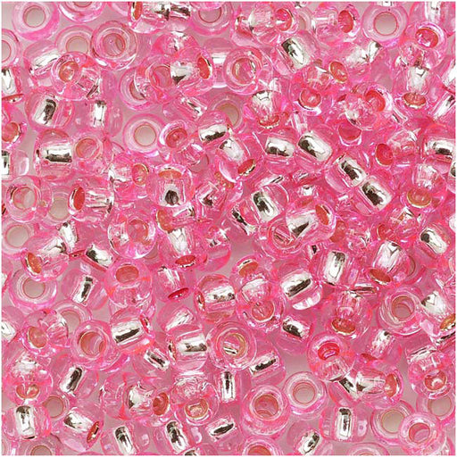 Toho Round Seed Beads 8/0 38 'Silver Lined Pink' 8 Gram Tube