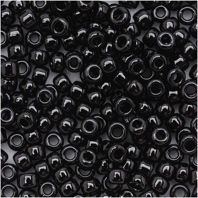 Toho Round Seed Beads 8/0 49 'Opaque Jet' 8 Gram Tube