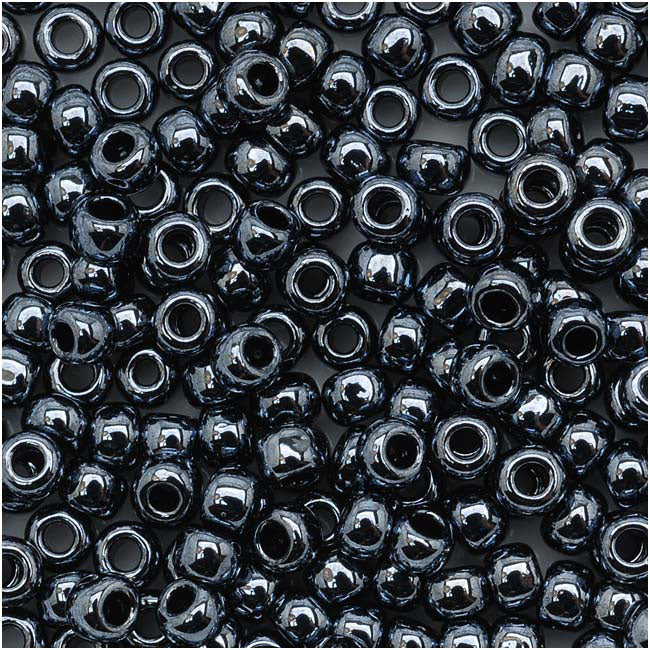 Toho Round Seed Beads 8/0 #81 'Metallic Hematite' 8 Gram Tube