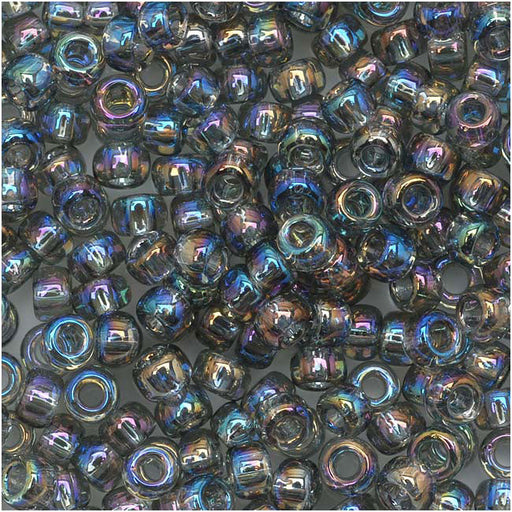 Toho Round Seed Beads 8/0 176 'Transparent Rainbow Black Diamond' 8 Gram Tube