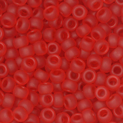 Toho Seed Beads, Round 8/0 #5BF 'Transparent Frosted Siam Ruby', 8 Grams