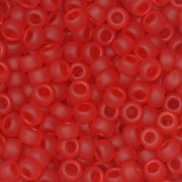 Toho Seed Beads, Round 8/0 #5BF 'Transparent Frosted Siam Ruby', 8 Grams