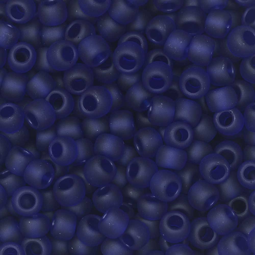 Toho Seed Beads, Round 8/0 #8DF 'Transparent Frosted Cobalt' (8 Grams)