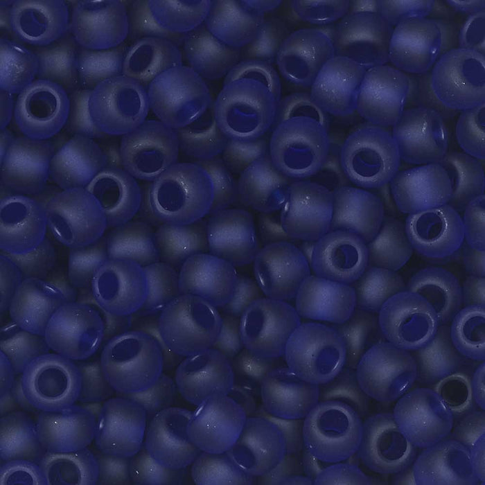 Toho Seed Beads, Round 8/0 #8DF 'Transparent Frosted Cobalt' (8 Grams)
