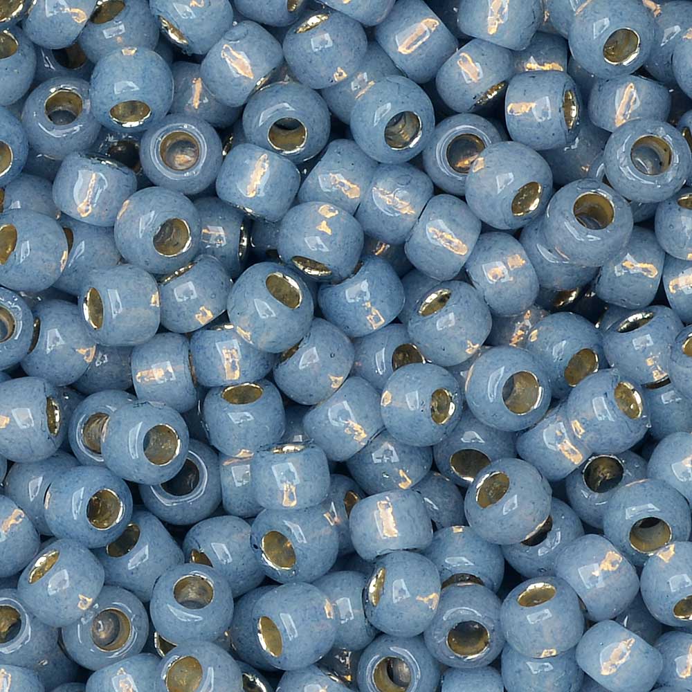 Toho Seed Beads, Round 8/0 #PF2102 'PermaFinish Silver Lined Milky Montana Blue' (8 Grams)