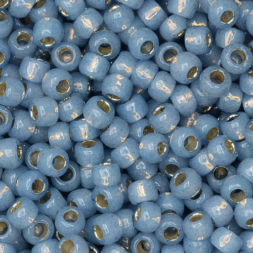 Toho Seed Beads, Round 8/0 #PF2102 'PermaFinish Silver Lined Milky Montana Blue' (8 Grams)