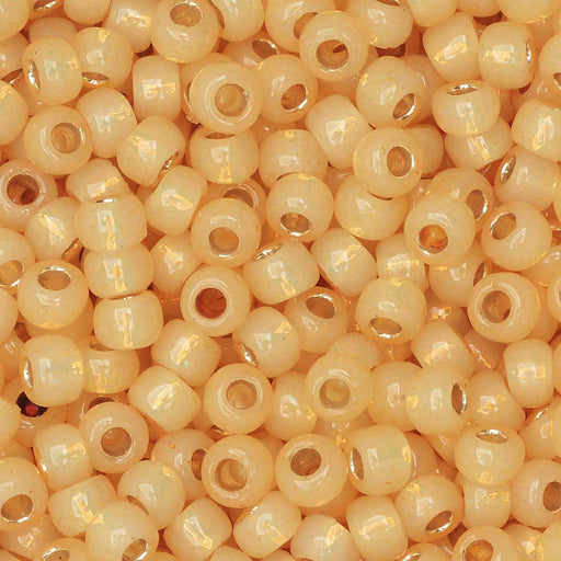 Toho Seed Beads, Round 8/0 #PF2110 'PermaFinish Silver Lined Milky Light Topaz' (8 Grams)