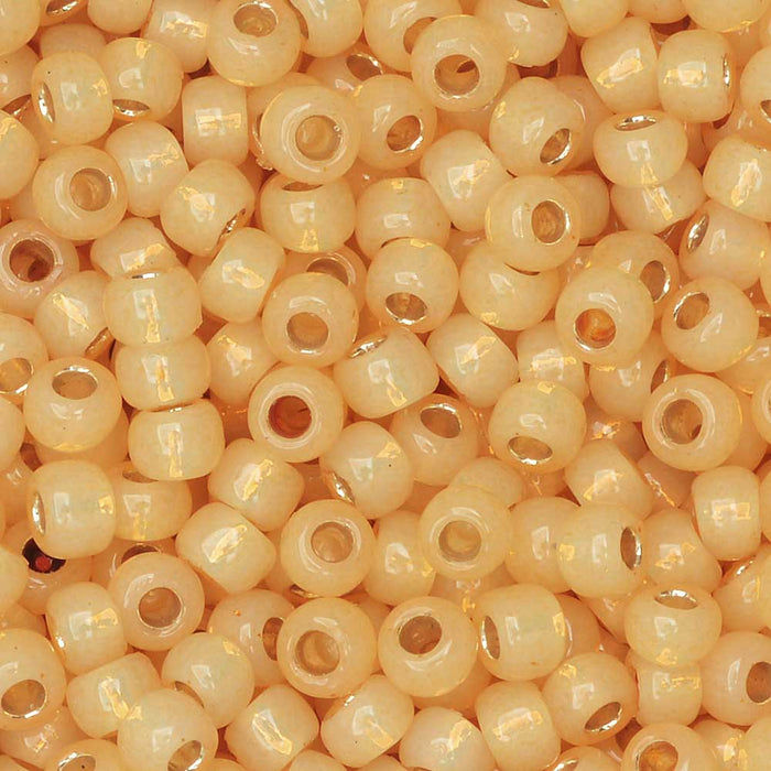 Toho Seed Beads, Round 8/0 #PF2110 'PermaFinish Silver Lined Milky Light Topaz' (8 Grams)