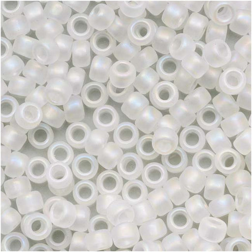 Toho Round Seed Beads 8/0 161F 'Transparent Rainbow Frosted Crystal' 8 Gram Tube