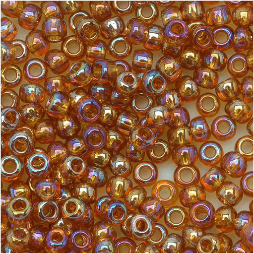Toho Round Seed Beads 8/0 162C 'Transparent Rainbow Topaz' 8 Gram Tube