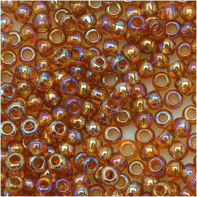 Toho Round Seed Beads 8/0 162C 'Transparent Rainbow Topaz' 8 Gram Tube