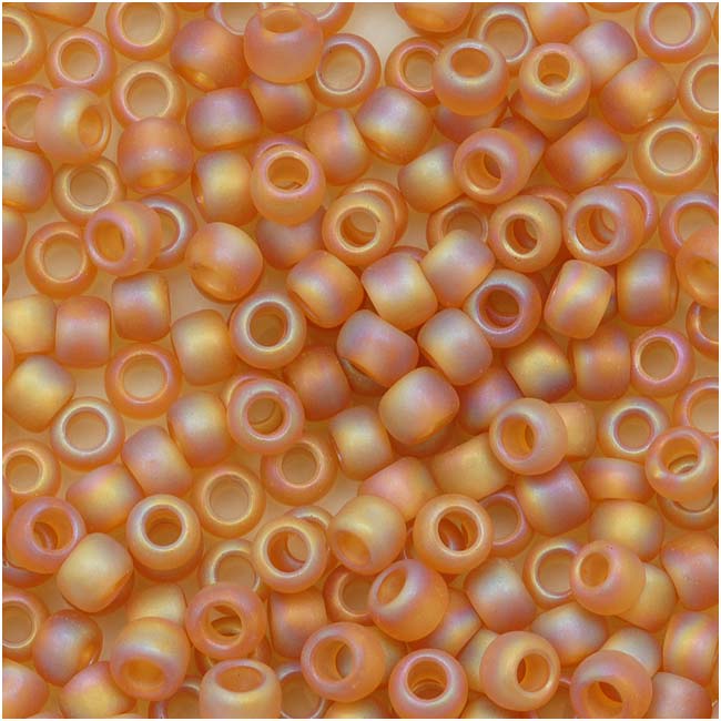 Toho Round Seed Beads 8/0 162CF 'Transparent Rainbow Frosted Dark Topaz' 8 Gram Tube