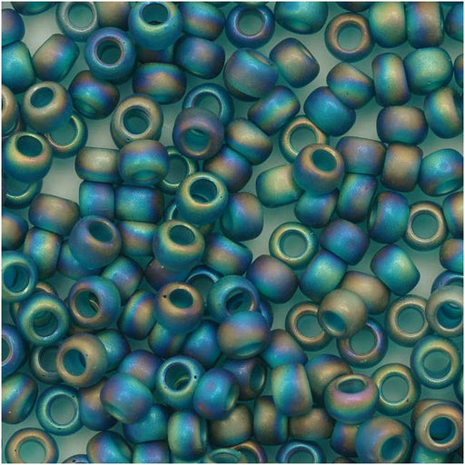 Toho Round Seed Beads 8/0 167BDF 'Transparent Rainbow Frosted Teal' 8 Gram Tube