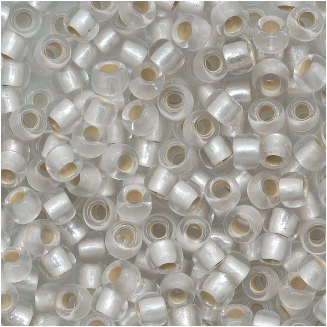 Toho Round Seed Beads 8/0 21F 'Silver Lined Frosted Crystal' 8 Gram Tube