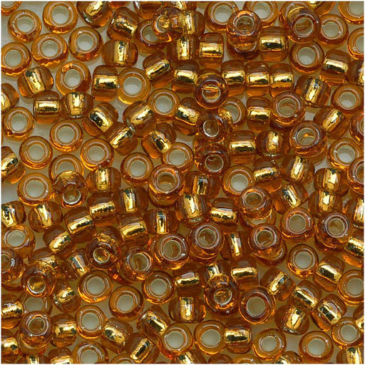 Toho Round Seed Beads 8/0 22C 'Silver Lined Topaz' 8 Gram Tube