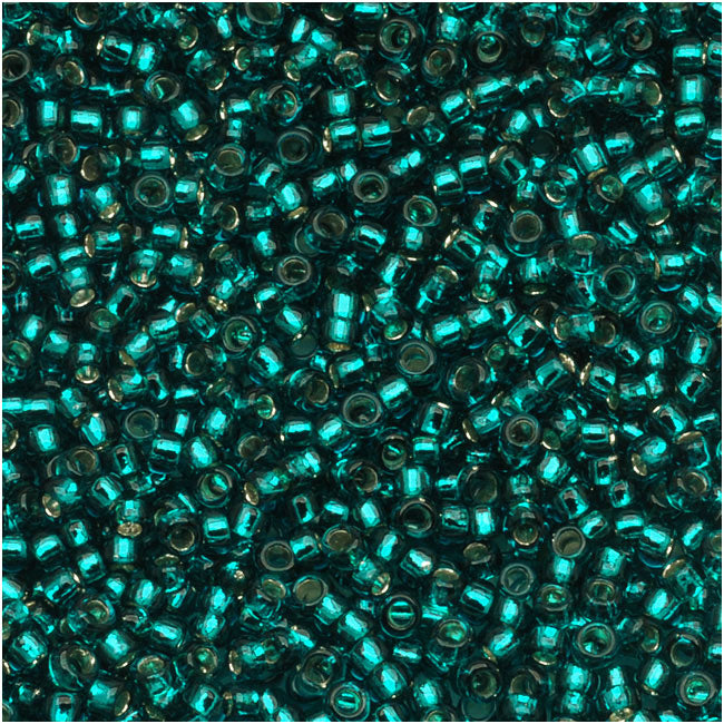 Toho Round Seed Beads 8/0 #27BD 'Silver Lined Teal' 8 Gram Tube
