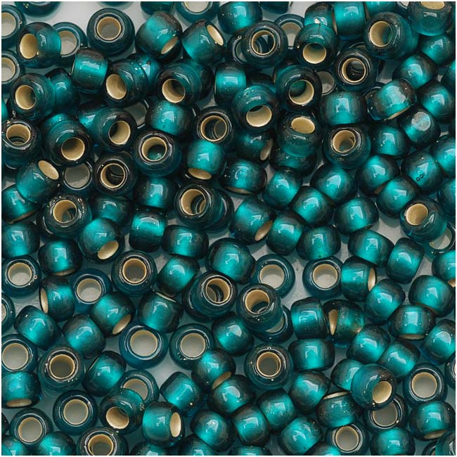 Toho Round Seed Beads 8/0 27BDF 'Silver Lined Frosted Teal' 8 Gram Tube