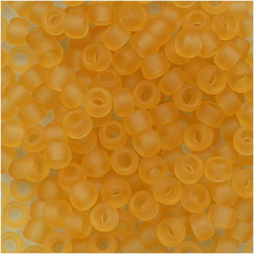 Toho Round Seed Beads 8/0 2F 'Transparent Frosted Lt Topaz' 8 Gram Tube